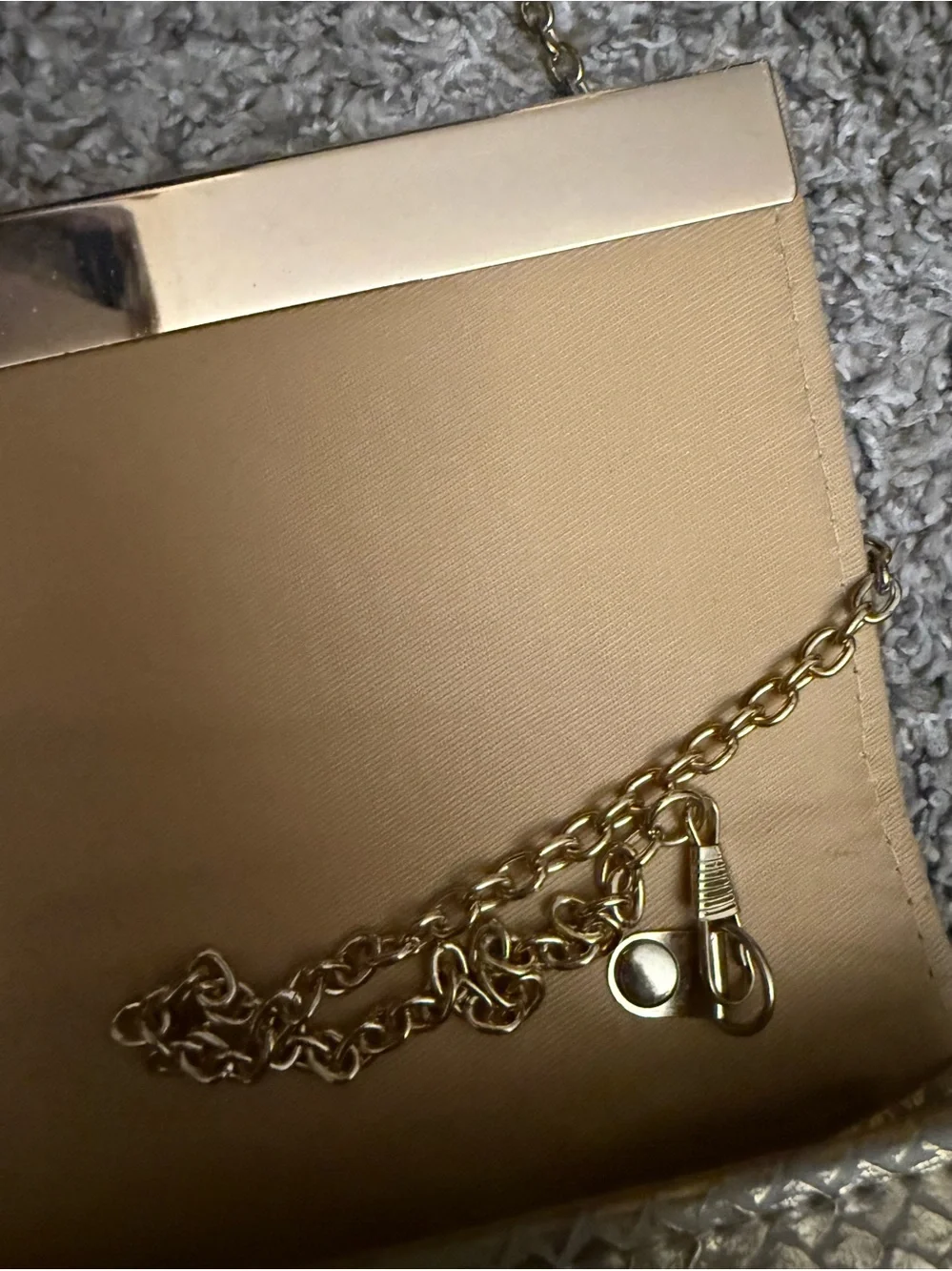 Gold Textured Evening Clutch - Unbranded
